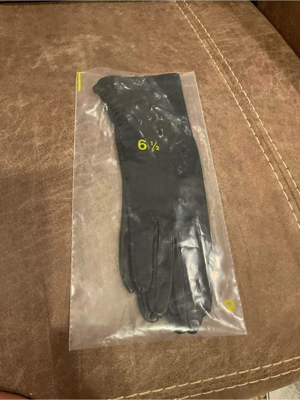 Black Lined Lambskin Leather Gloves